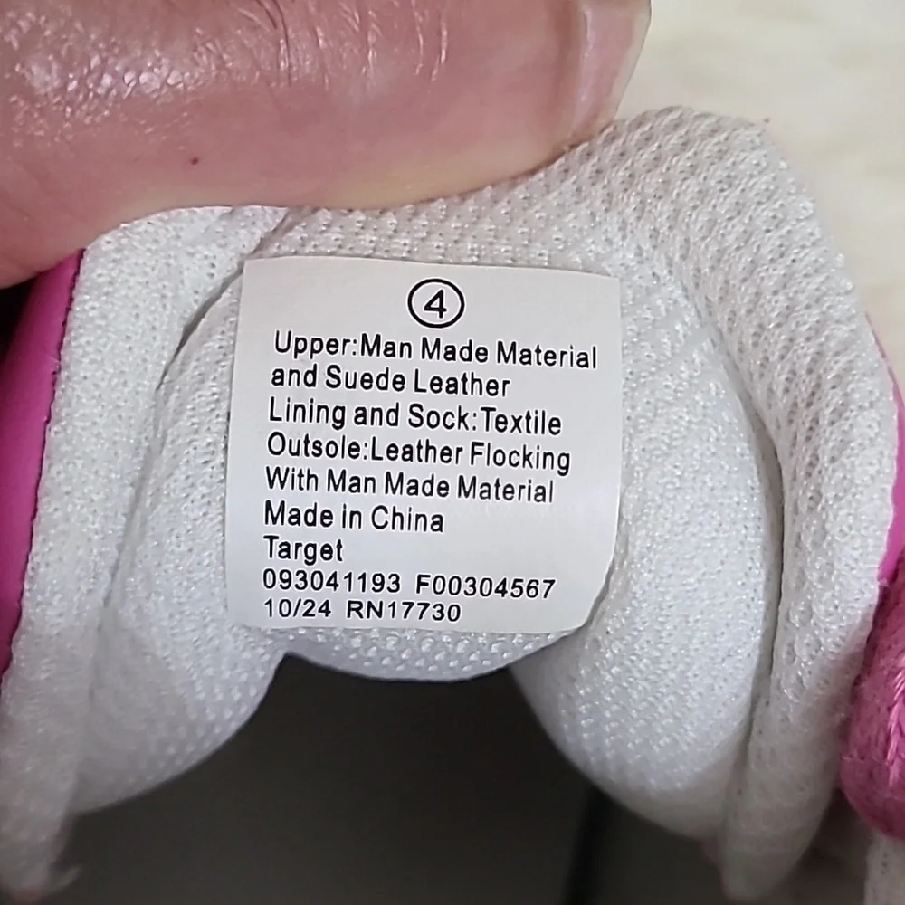 Cat & Jack Girls Pink Sneakers with White Trim - Size 4‎